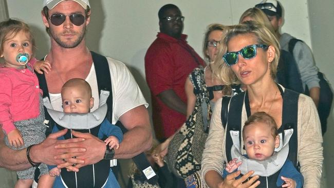 Chris Hemsworth arrives at LAX with his family. <P> Pictured: Chris Hemsworth and Elsa Pataky <P><B>Ref: SPL827193 250814 </B><BR/> Picture by: VLUV / Splash News<BR/> </P><P> <B>Splash News and Pictures</B><BR/> Los Angeles: 310-821-2666<BR/> New York: 212-619-2666<BR/> London: 870-934-2666<BR/> photodesk@splashnews.com<BR/> </P>