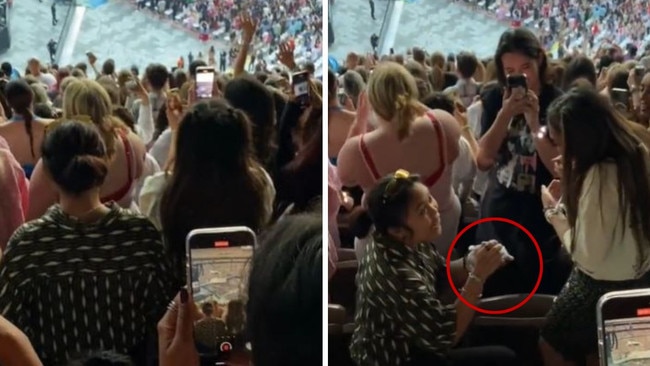 Couple get engaged at Taylor Swift concert. Picture: TikTok