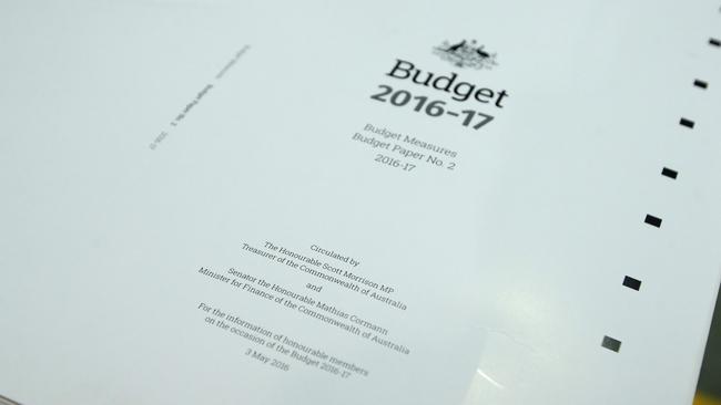 Budget papers being printed in Canberra. Picture Kym Smith