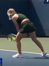 The frustration was clear on the racquet. Photo: Channel 9