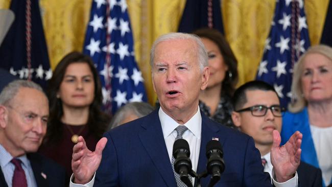 Joe Biden marks the 12th anniversary of Deferred Action for Childhood Arrivals at the White House on Tuesday. Picture: AFP