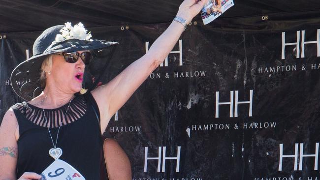 Melissa Orrman in Fashions of the Field at the Gympie races.