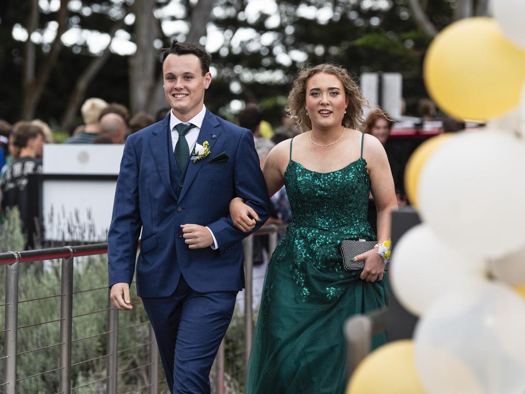 Riley Gardner and Caitlin Loveday at Centenary Heights State High School formal at Picnic Point, Friday, November 15, 2024. Picture: Kevin Farmer