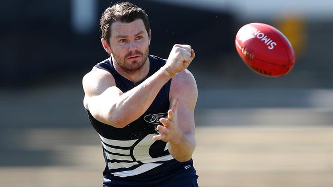 Patrick Dangerfield during a Geelong Cats training session.