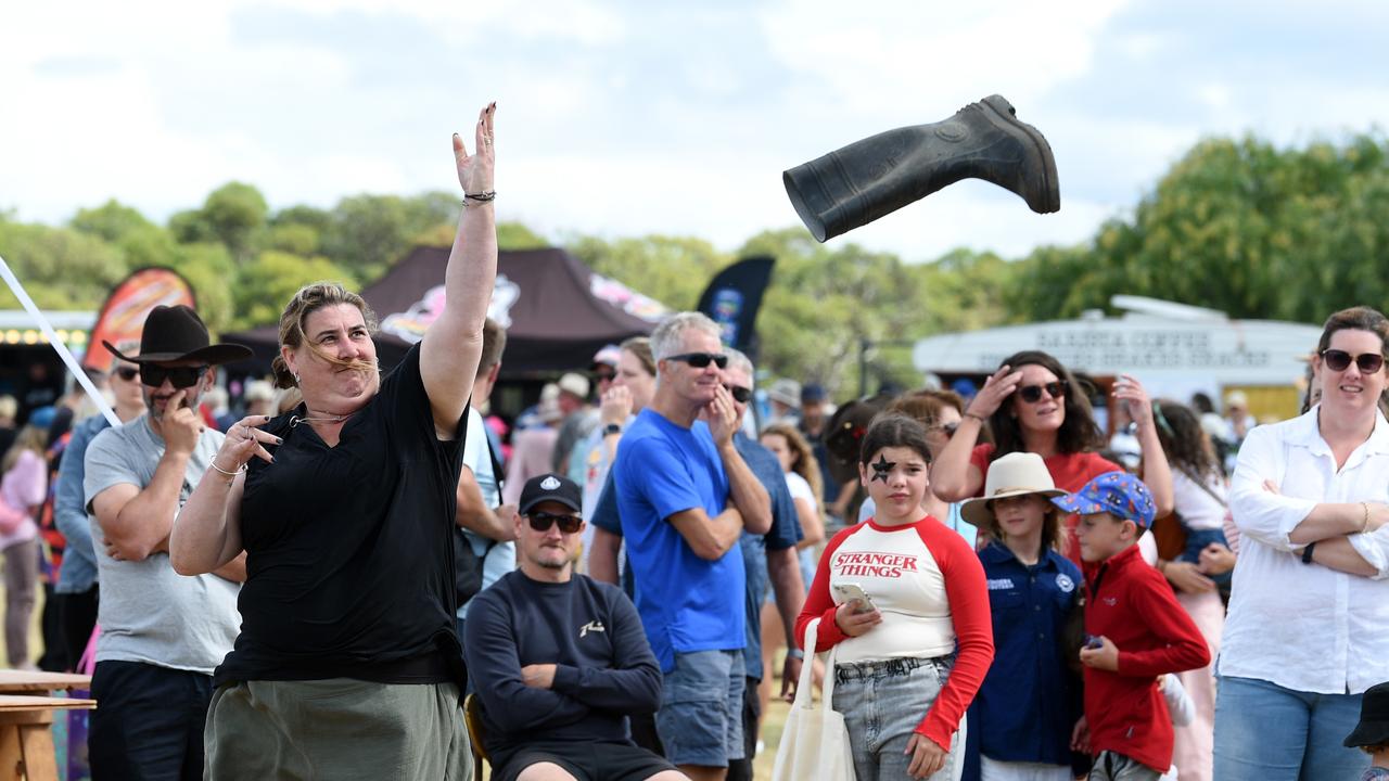 The Bellarine Agriculture Show included the popular gumboot toss. Picture: David Smith