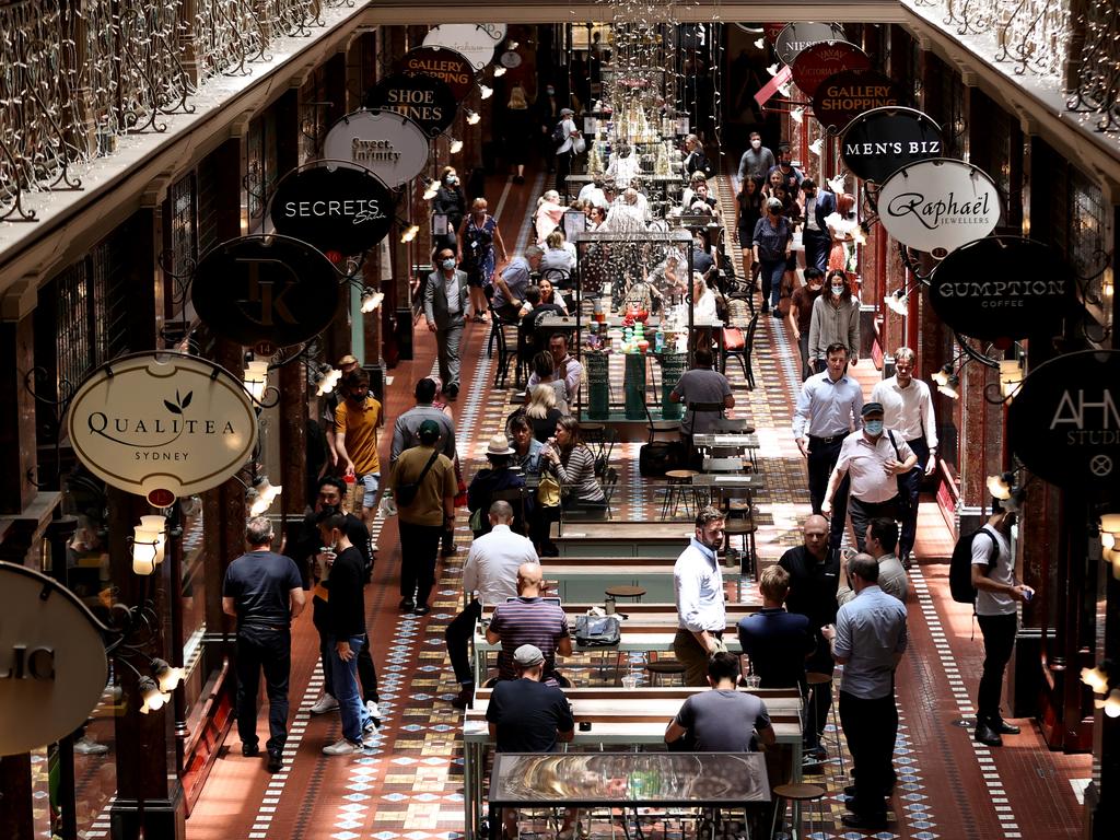 Shoppers in Pitt Street Mall ahead of Christmas. Picture: Brendon Thorne/Getty Images