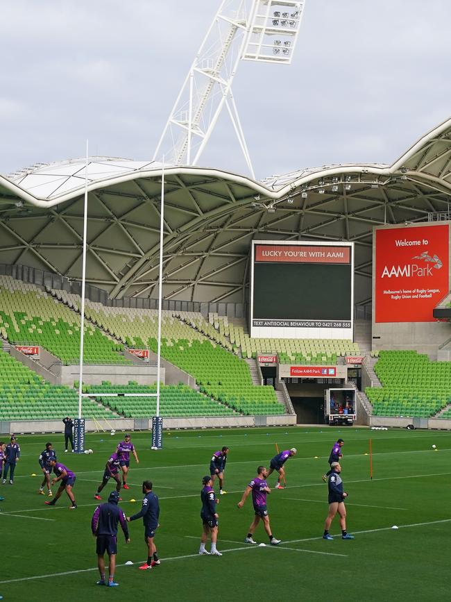 Storm players could be running out against Canberra at AAMI Park on May 30.