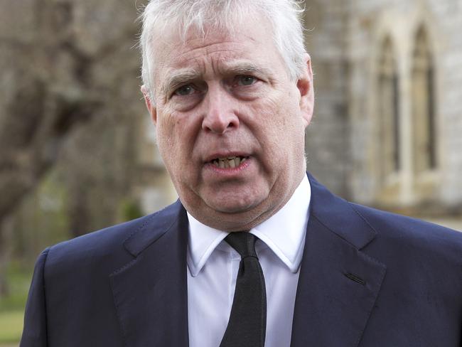 WINDSOR, ENGLAND - APRIL 11: Prince Andrew, Duke of York, attends the Sunday Service at the Royal Chapel of All Saints, Windsor, following the announcement on Friday April 9th of the death of Prince Philip, Duke of Edinburgh, at the age of 99, on April 11, 2021 in Windsor, England. (Photo by Steve Parsons - WPA Pool/Getty Images)