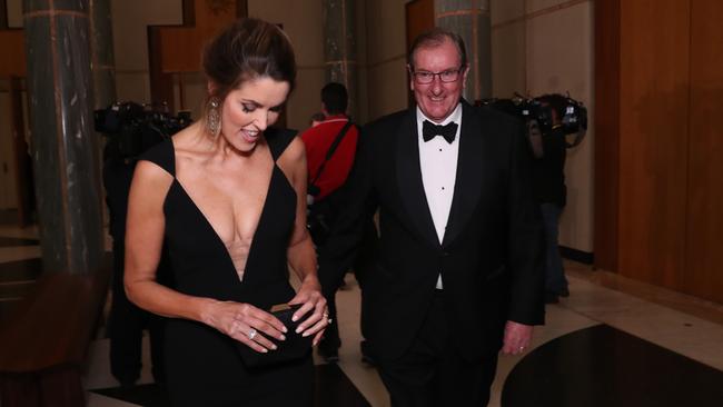 Peta Credlin and Brian Loughnane arrive for the mid-winter ball at Parliament House in Canberra. Photo: Gary Ramage