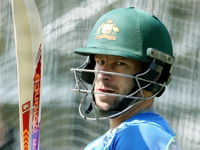 Australian cricketer Matt Wade during a net session at the SCG today. Picture: Adam Taylor
