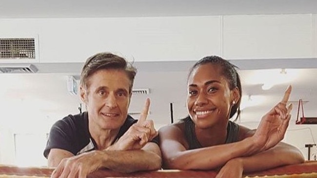 Paulini Curuenavuli poses in the gym yesterday.