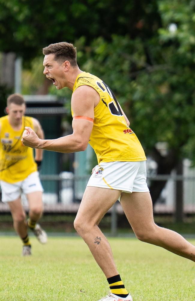 Fergus Greene playing for the Nightcliff Tigers in the 2024-25 NTFL season. Picture: Jack Riddiford / AFLNT Media