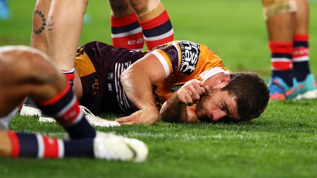 Andrew McCullough failed to return after Dylan Napa’s hit. Picture: Getty Images