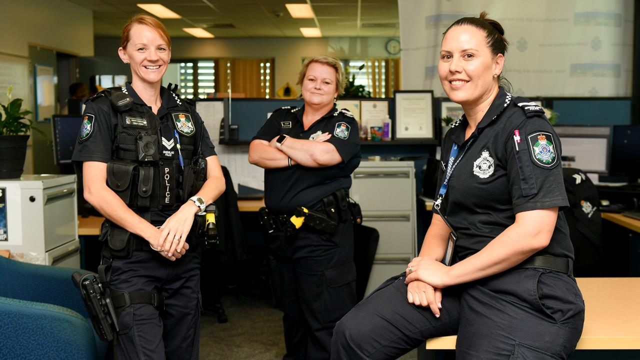 Domestic Violence insight with the Townsville Police. SNR CON Emily Lyons, SGT Elise Feltham and SNR CON Regina Ernest. Picture: Alix Sweeney