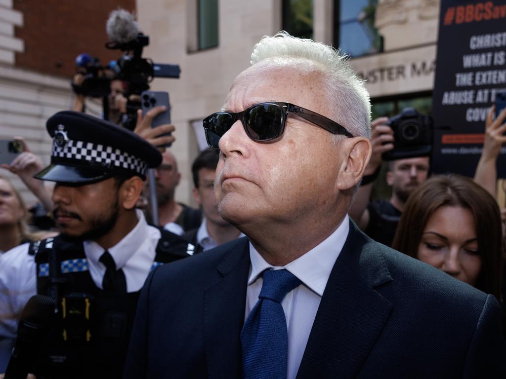 Broadcaster Huw Edwards leaves court in London after pleading guilty to three counts of making indecent pictures of children between 2020 and 2022. Picture: Getty Images