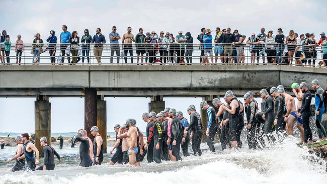 Lorne’s Pier to Pub swim will be held virtually on January 8 due to rising Covid numbers. Picture: Tourism Victoria