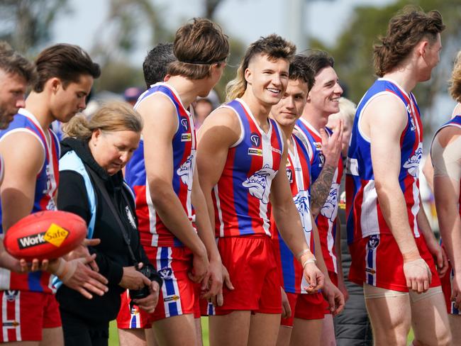 Tom Baulch with his Phillip Island teammates last year. Picture: Supplied