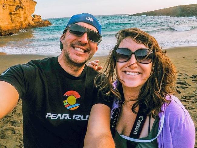 Emily and Bobby Sheets, survivors of the Whitsunday Air Services helicopter crash while landing on a pontoon on Hardy Reef near the whitsundays Islands - Photo Supplied Copyright Unknown