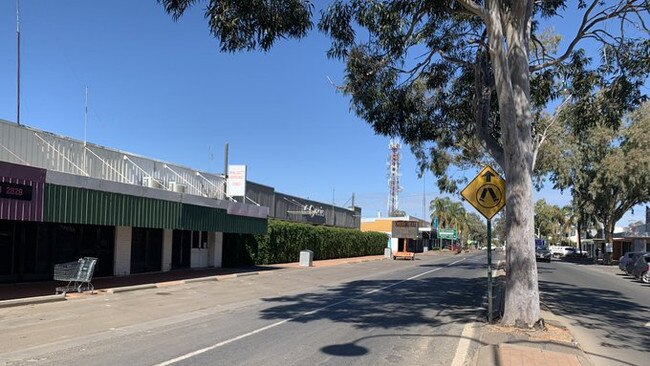 An almost deserted main street in Walgett on Thursday. Picture: ABC