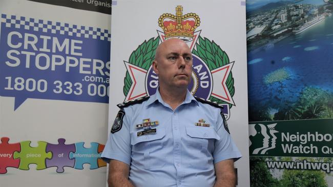 Acting Chief Superintendent Chris Hodgman speaks about police involvement in a crashed stolen car overnight that killed a 14-year-old boy. Picture: Peter Carruthers