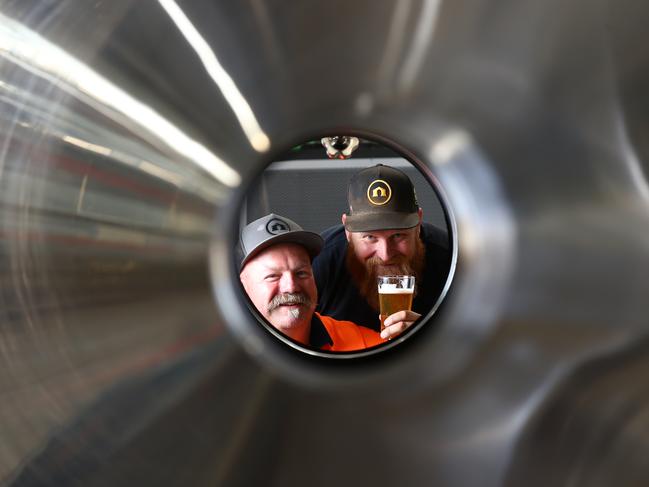 Big Shed Brewing Company co-owners Jason Harris and Craig Basford. Picture: TAIT SCHMAAL