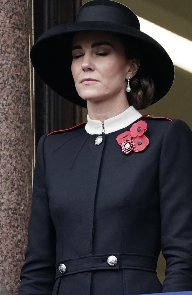 Catherine, Duchess of Cambridge, looks sombre. Picture: Aaron Chown - WPA Pool/Getty Images