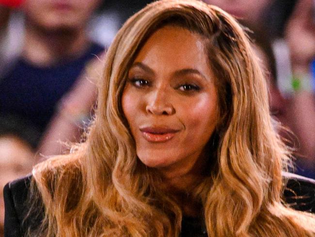 US singer-songwriter Beyonce speaks during a campaign rally for US Vice President and Democratic presidential candidate Kamala Harris at Shell Energy Stadium in Houston, Texas, on October 25, 2024. (Photo by Miguel J. Rodriguez CARRILLO / AFP)