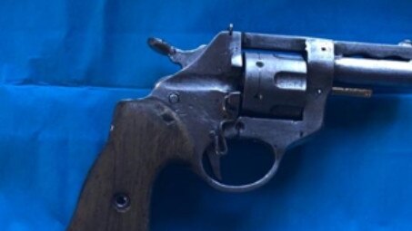 One of the guns police allegedly found in the Bellevue St home. Picture: NSW Police