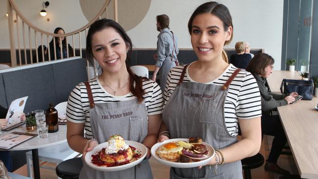 Waitresses Mae Lilikakis and Monique Tomato. Picture: David Crosling