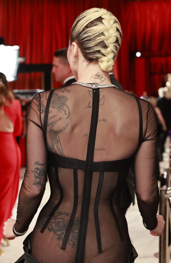 Lady Gaga’s caused a stir with her sheer dress. Picture: Getty Images