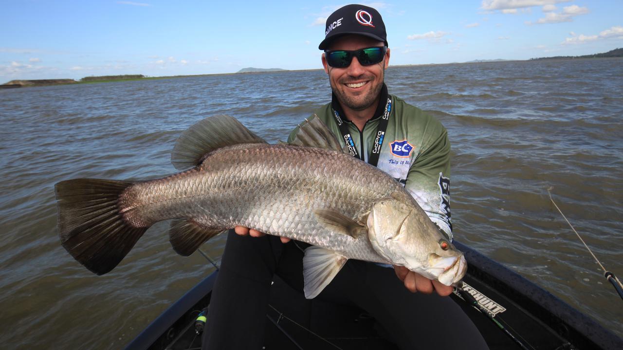 Dean Silvester with a barramundi caught at Kinchant Dam.