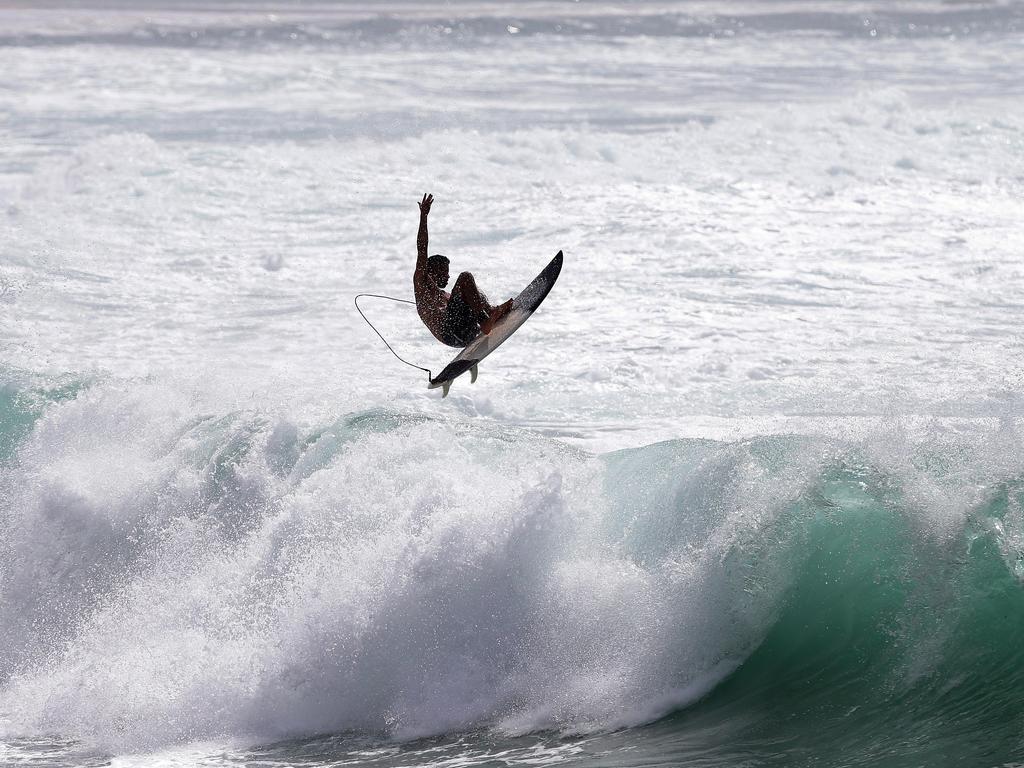 It was a case of enter the surf at own risk as a daunting southerly swell rolled into the Central Coast and Newcastle shorelines. Picture: Peter Lorimer.