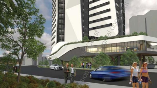 Artist impressions of a proposed Retirement Tower planned for a Frank St site in Labrador.