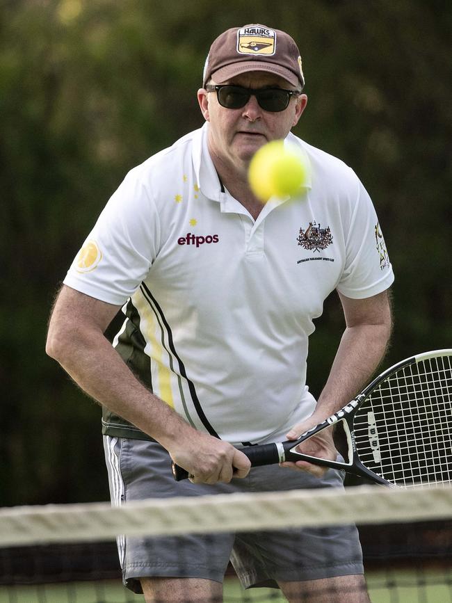 Anthony Albanese shows his form on the court. Picture: Gary Ramage