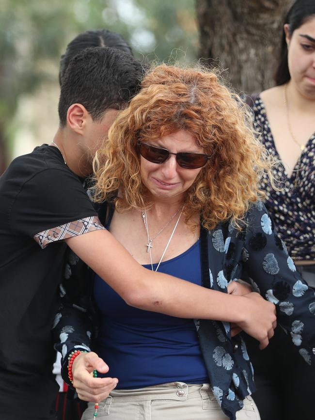 Veronique’s mother Bridget Sakr at the memorial on Tuesday. Picture: John Grainger