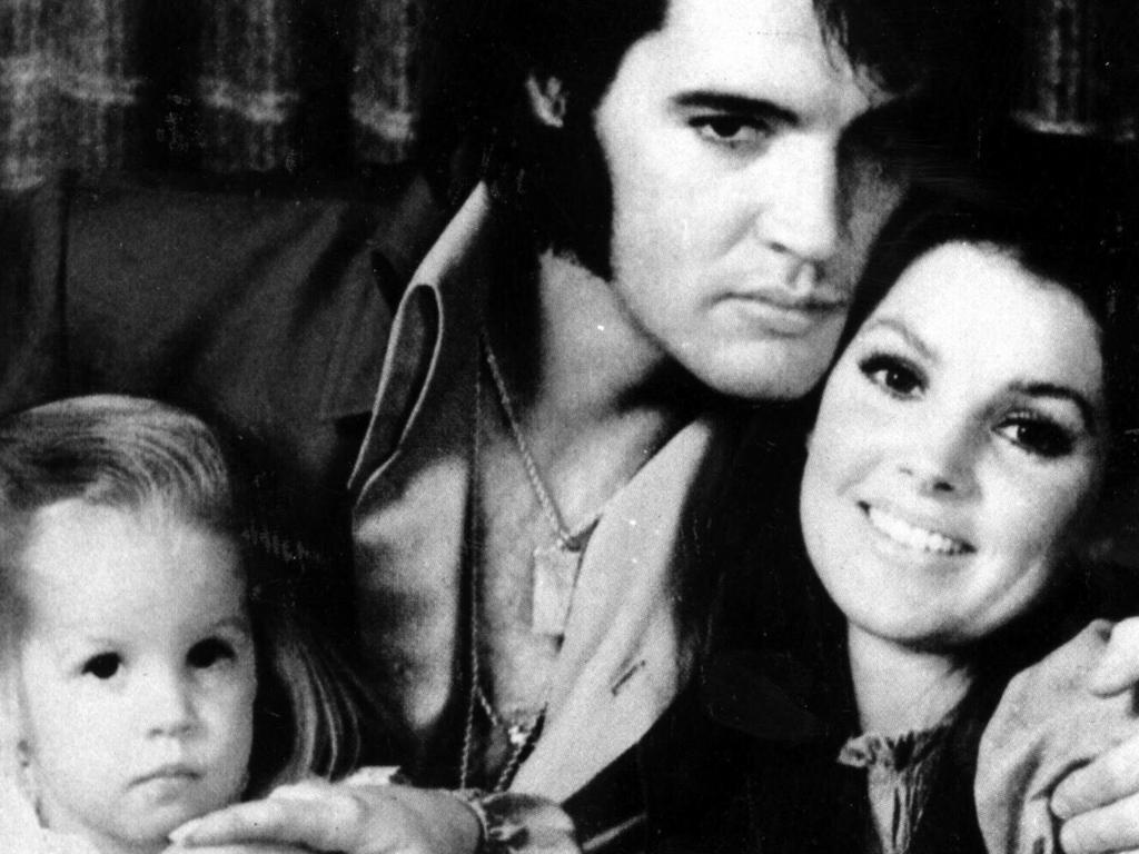 Elvis Presley with wife Priscilla and daughter Lisa Marie. Picture: News Corp