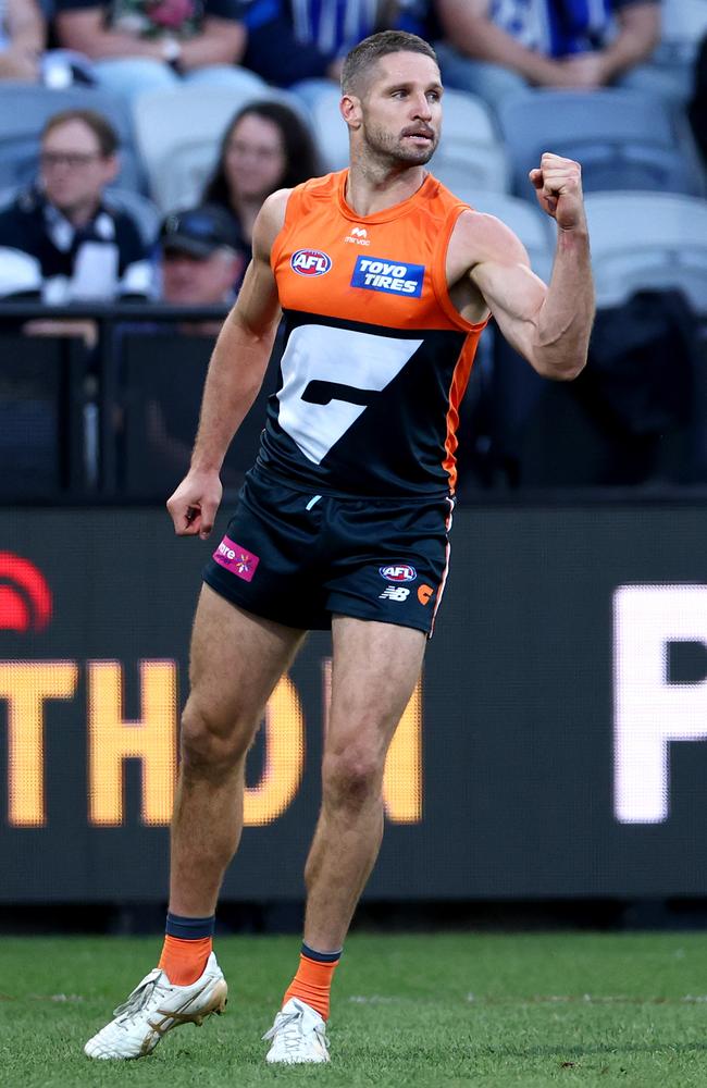 Jesse Hogan kicked seven goals against the Cats. Picture: Josh Chadwick/Getty Images.