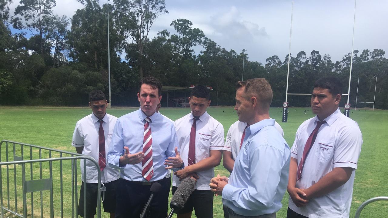 Marsden SHS principal with Steve Mitchell.