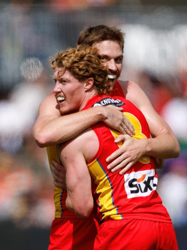 Best mates Matt Rowell and Noah Anderson have enjoyed super stars to season 2024. (Photo by Dylan Burns/AFL Photos via Getty Images)