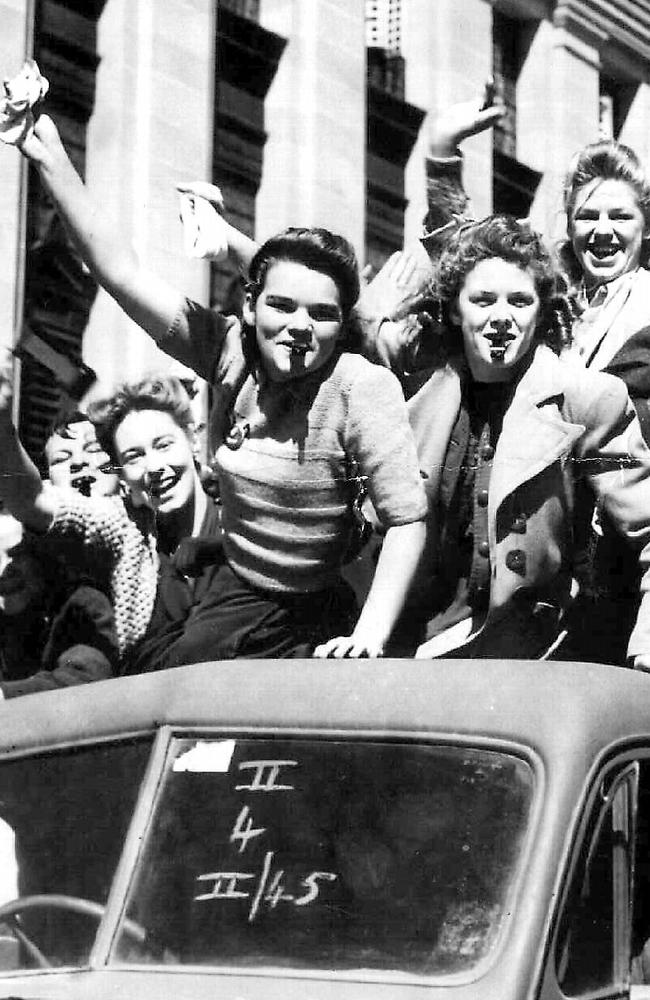 VE Day celebrations in Brisbane in 1945. Photo: Courier Mail Photo Archives