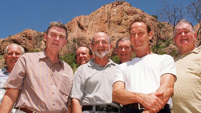 The men behind the Castle Hill Saint 40 years on. Left to right Graeme (Gov) Bowen, Rod Froyland, Dave Greve, Bob Sothman, Lyall Ford, Barrie Snarski and Peter Higgins. Picture: Lori Neilsen