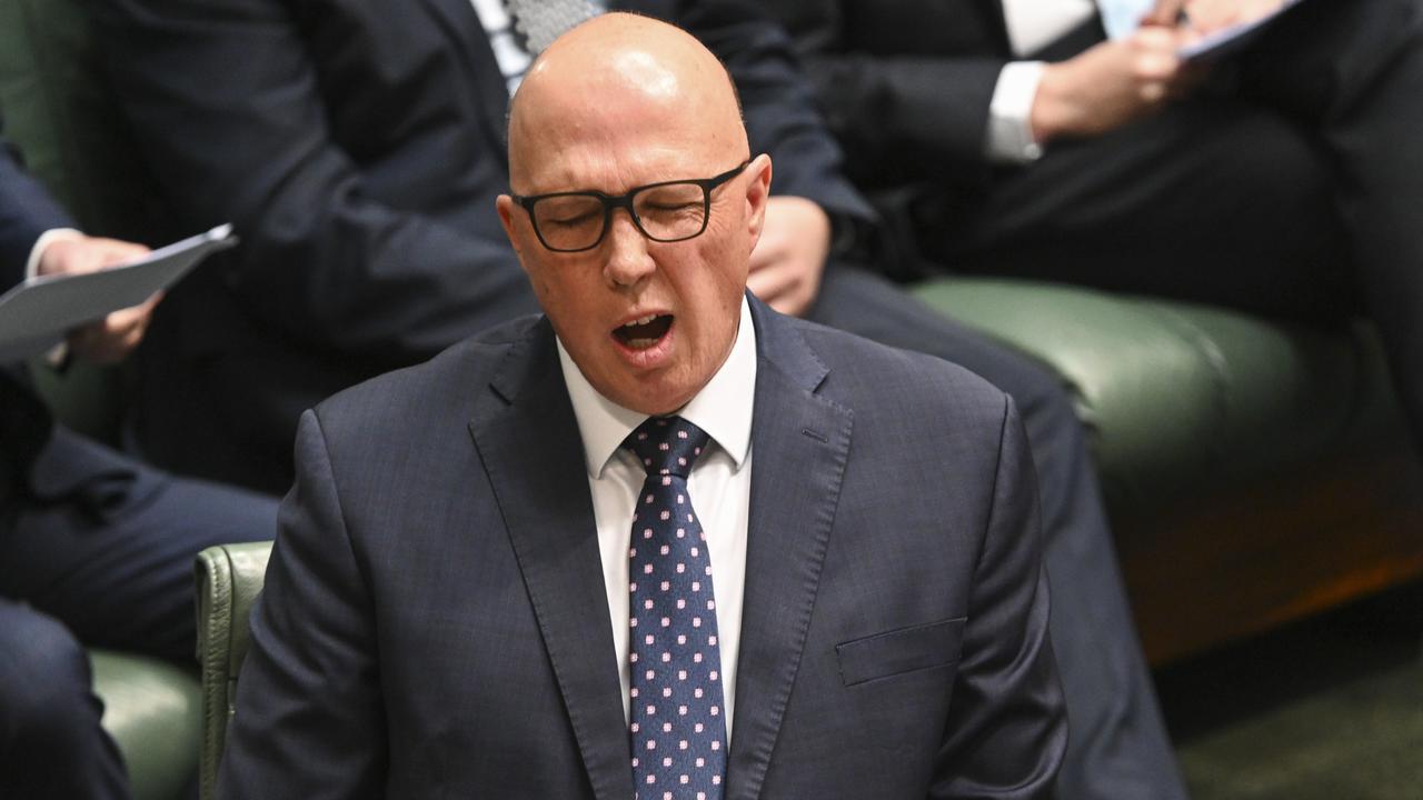 Mr Dutton pitched a second referendum should the Voice fail. Picture: NCA NewsWire / Martin Ollman