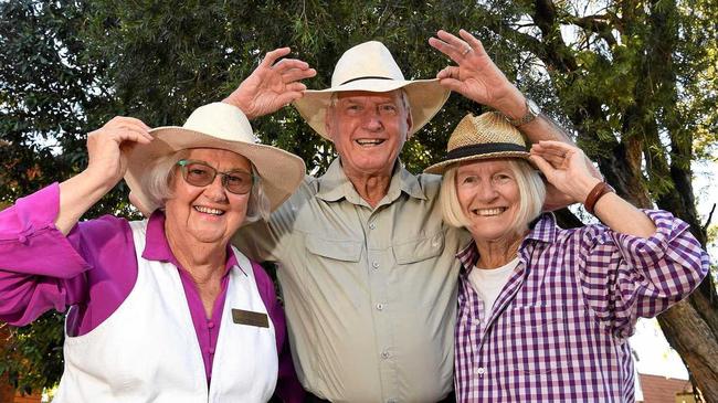 YEE-HAW: Friends of Buderim are holding the annual Bush Dance. Marjorie White, Laurie Dicker, and Brenda Devers ready to dance. Picture: Warren Lynam