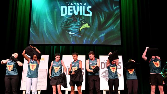 The details for the new Tasmanian AFL team were unveiled on Monday, days before the election. (Photo by Steve Bell/Getty Images)