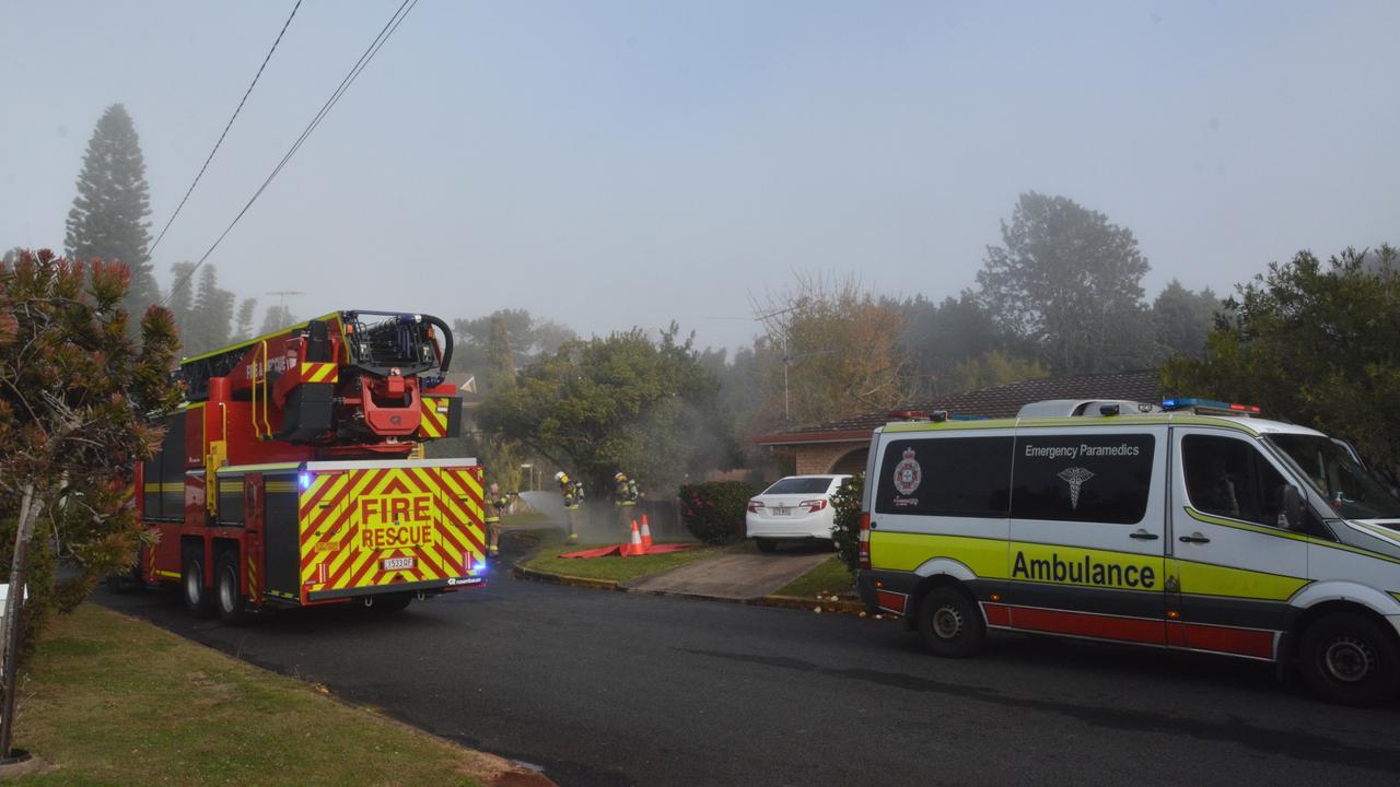 Emergency crews battled a blaze at a property on Bow Court, Darling Heights in Toowoomba. Photo: Jacklyn O'Brien.