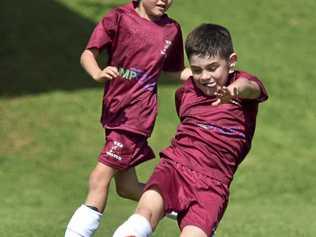 NEW TEAM: TAS United's Lachlan Bateman takes a shot during his side's game against West Wanderers. Picture: Bev Lacey