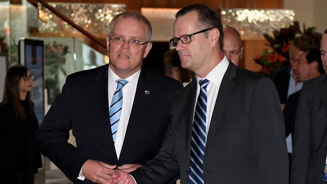 Treasurer Scott Morrison arrives to deliver his Pre-Budget Address to the Australian Business Economists luncheon in Sydney on Thursday.