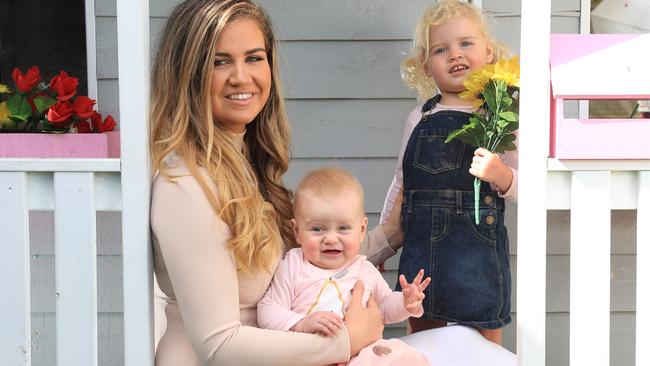 Abby Gilmore with her with Arlo (pictured at 6 months) and daughter Milla, then 18 months. Picture: Alex Coppel.