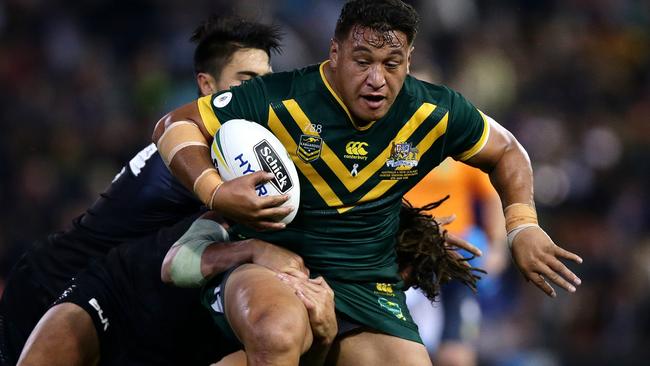 Josh Papalii in action for the Kangaroos against New Zealand last year. Picture : Gregg Porteous