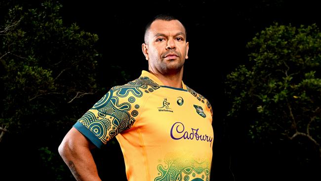 Kurtley Beale during the Wallabies Indigenous Jersey Launch at the Jellurgal Aboriginal Cultural Centre in July 2022. Picture: Getty Images